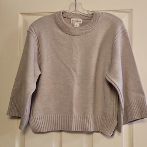 For The Republic Light Gray Crew Neck Sweater